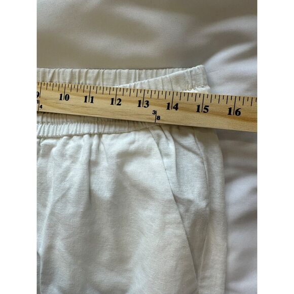 J.Crew Factory Linen Cotton Blend Minimalist Preppy Drawstring Pant White 10 - Picture 6 of 10